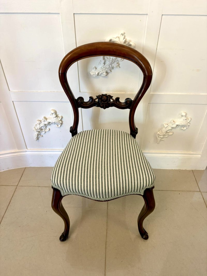 Set of 6 Antique Victorian Quality Carved Mahogany Balloon Back Dining Chairs - Image 5